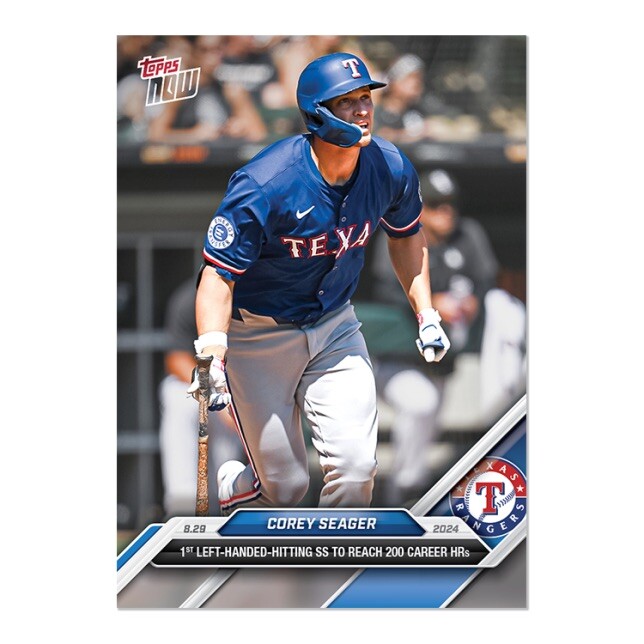 Corey Seager Most HR By Lefty SS - 2024 MLB TOPPS NOW Card