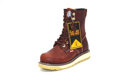 CACTUS FOOTWEAR WORK BOOT 830 WINE 8'' OIL RESISTANT COMFORT PLUS FLEX MENS