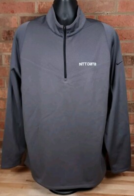 Nike Golf NTT Data 1/4 Zip Pullover Mens Size 2XL Gray Long Sleeve