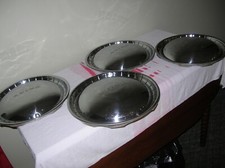 BUICK ROADMASTER 4 ORIGINAL HUB CAPS 1950's OEM CHROME WHEEL COVERS COMPLETE SET