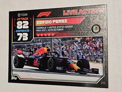 2022 Topps Turbo Attax F1 Formula 1 Sergio Perez Live Action #235