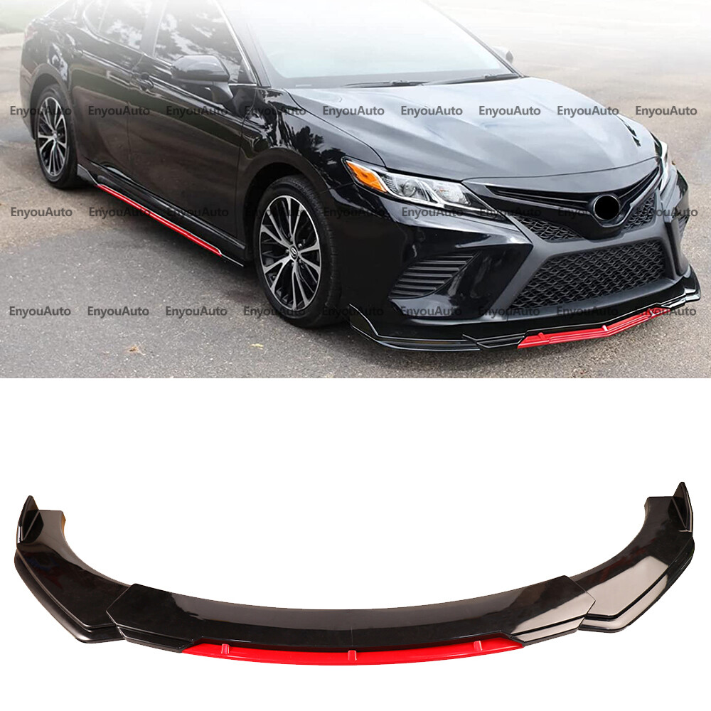For Toyota Camry UNIVERSAL Front Bumper Lip Spoiler Splitter Gloss Black Red