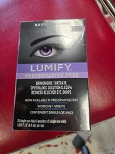 Lumify PRESERVATIVE FREE Redness Reliever Eye Drops 20 Single Use Vials Exp4/26+