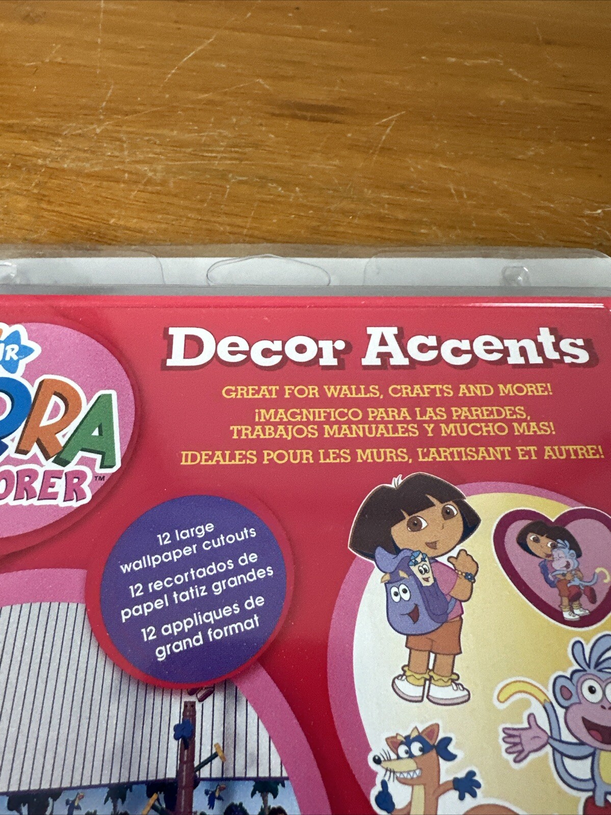 DORA THE EXPLORER DECOR ACCENTS 12 WALLPAPER CUTOUTS WET &  APPLY EASY!