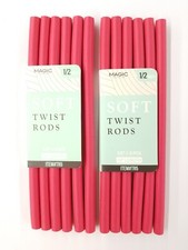12 PC Soft Twist Rods Flexible Hair Curler Rods 1/2 Inch