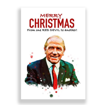 MANCHESTER UNITED CHRISTMAS CARD | SIR MATT BUSBY CHRISTMAS CARD