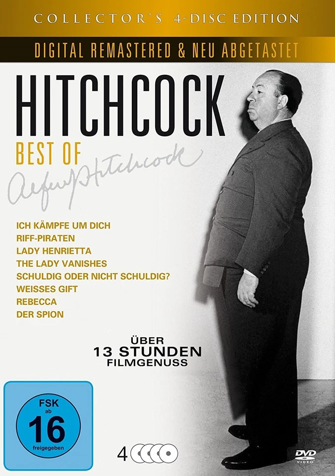 8 Filme HITCHCOCK besten frühen Klassiker REBECCA Riffpiraten BERÜCHTIGT DVD Box - Bild 1 von 1