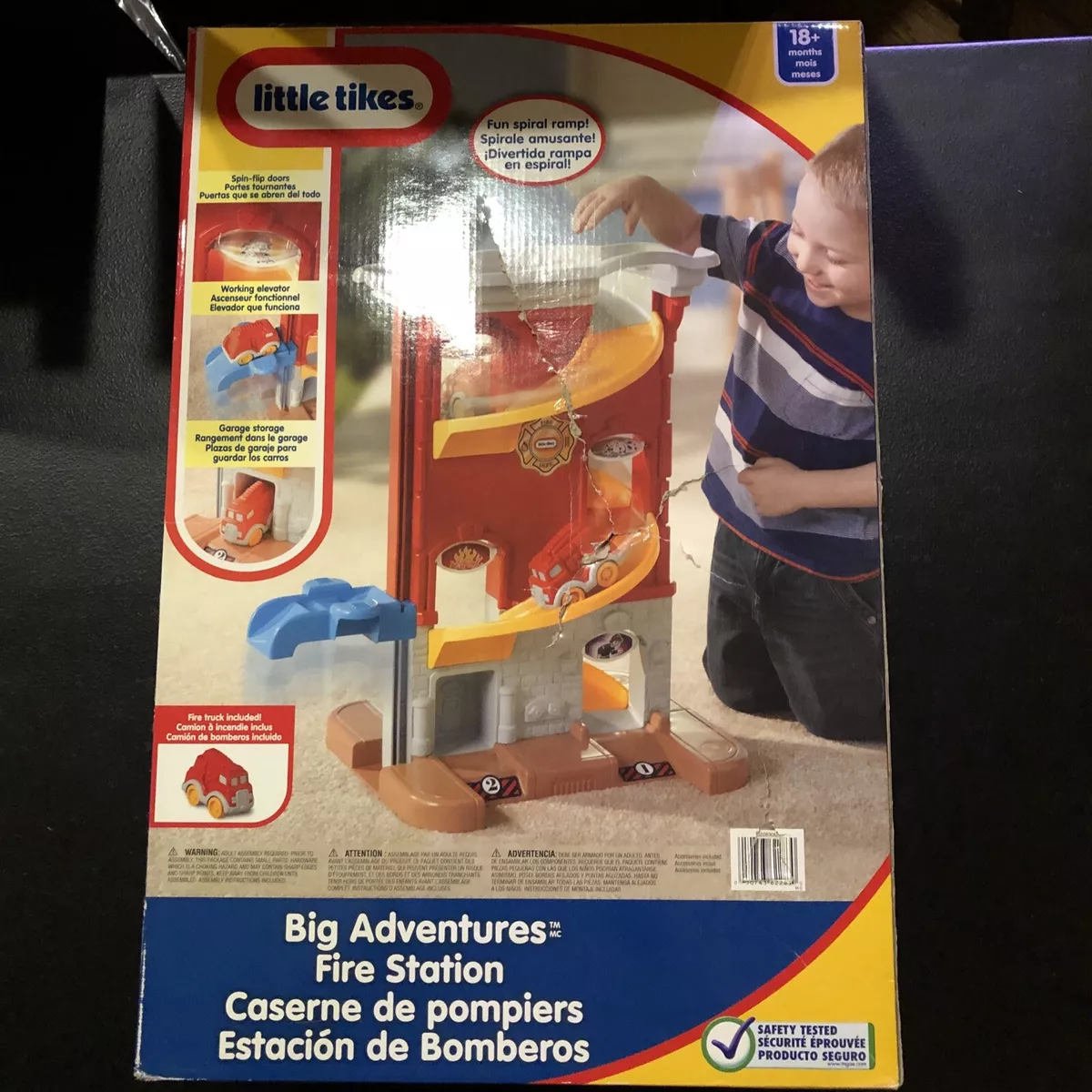 Little Tikes Big Adventure Fire Station Firetruck Spiral Ramp Age 18 Months