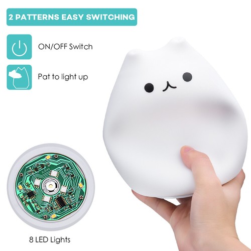 7 Colors Cat Silicone LED Light Cute Night Lamp Children Bedroom US - Picture 3 of 12