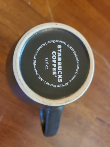 Starbucks Ceramic Coffee Mug Cup 2010 Dark Black 12 fl oz - Picture 4 of 4