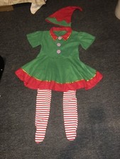 Santa's Elf Costume Dress For Girls Med-Lrg