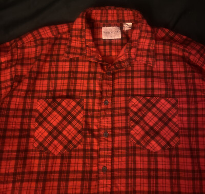 XL 90s SAUGATUCK Ombre plaid プリントネルシャツ