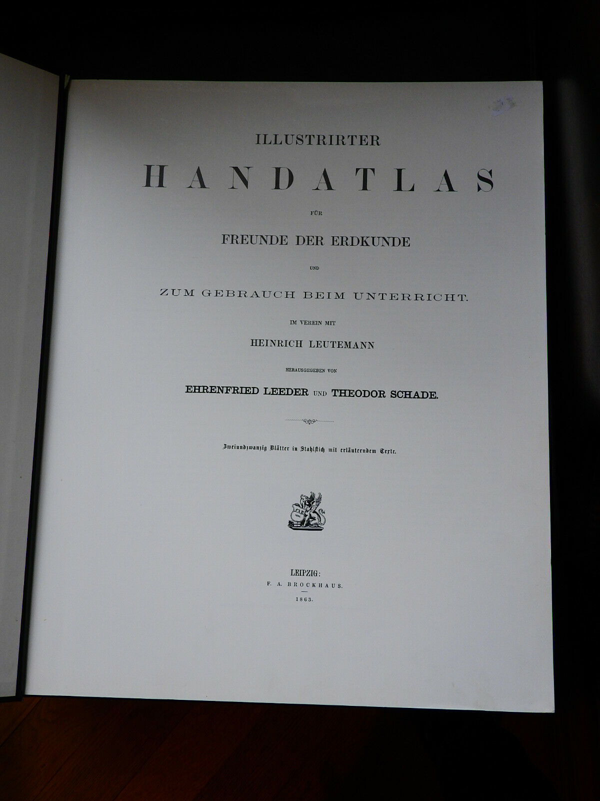 Illustrirter Handatlas Brockhaus 1863 Reprint limitierte Vorzugsausgabe 126/499