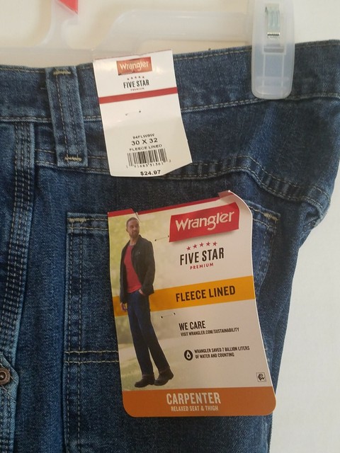 Mens Wrangler Fleece Lined Relaxed Fit Carpenter Blue Jeans Size 30 X 32 for sale online | eBay