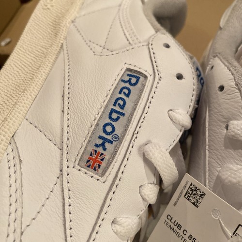Nuevo Entrenador de Tenis Reebok Club C 85 Vintage Blanco Azul Marino GX3683 Hombres Talla 8-13 - Imagen 4 de 7