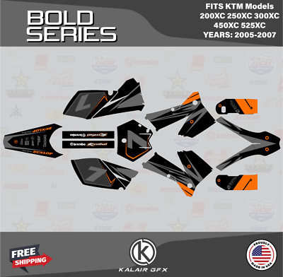Graphics Kit for KTM 200XC, 250XC, 300XC, 450XC, 525XC (2005-07) Bold - Orange