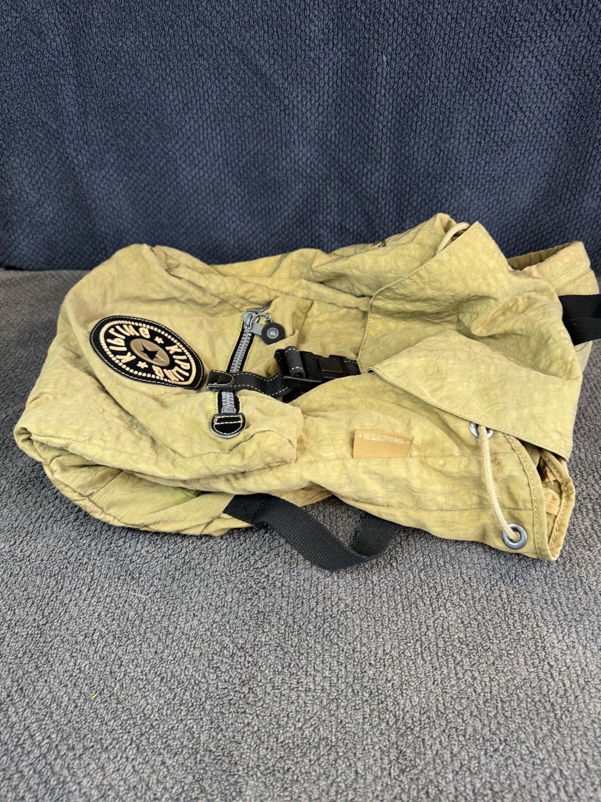 Vintage Kipling Beige drawstring backpack - image 4