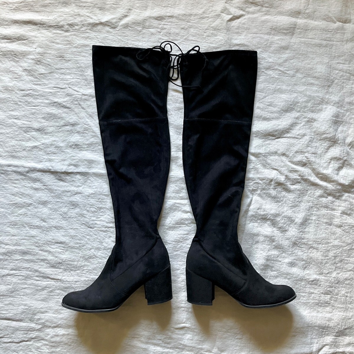 Women's Over the Knee Black Suede Boots by Unisa US Size 11