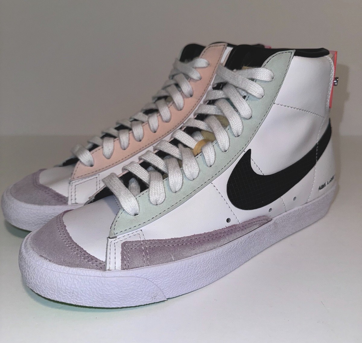 Nike Blazer Mid Sneakers Womens White Black Leather Athletic Shoes  DO2331-101 - Main Image