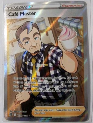 cafe master pokemon card full art TG25/30 You may play only 1 Supporter card during your turn Cafe Master TG25/TG30 Brilliant Stars