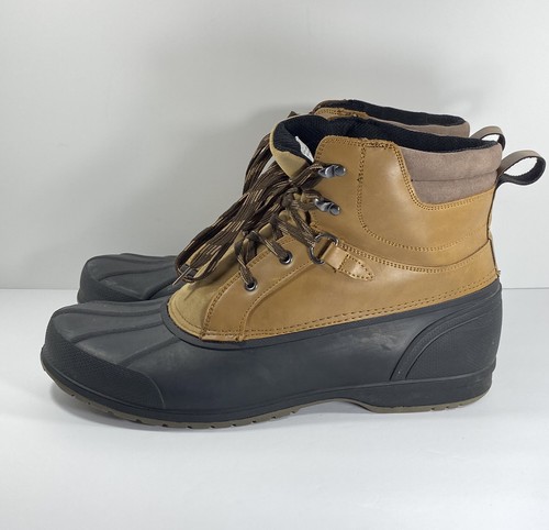 MAGELLAN OUTDOORS Mens 13 D Brown Leather Upper Duck Rain Snow Boots - Picture 3 of 9