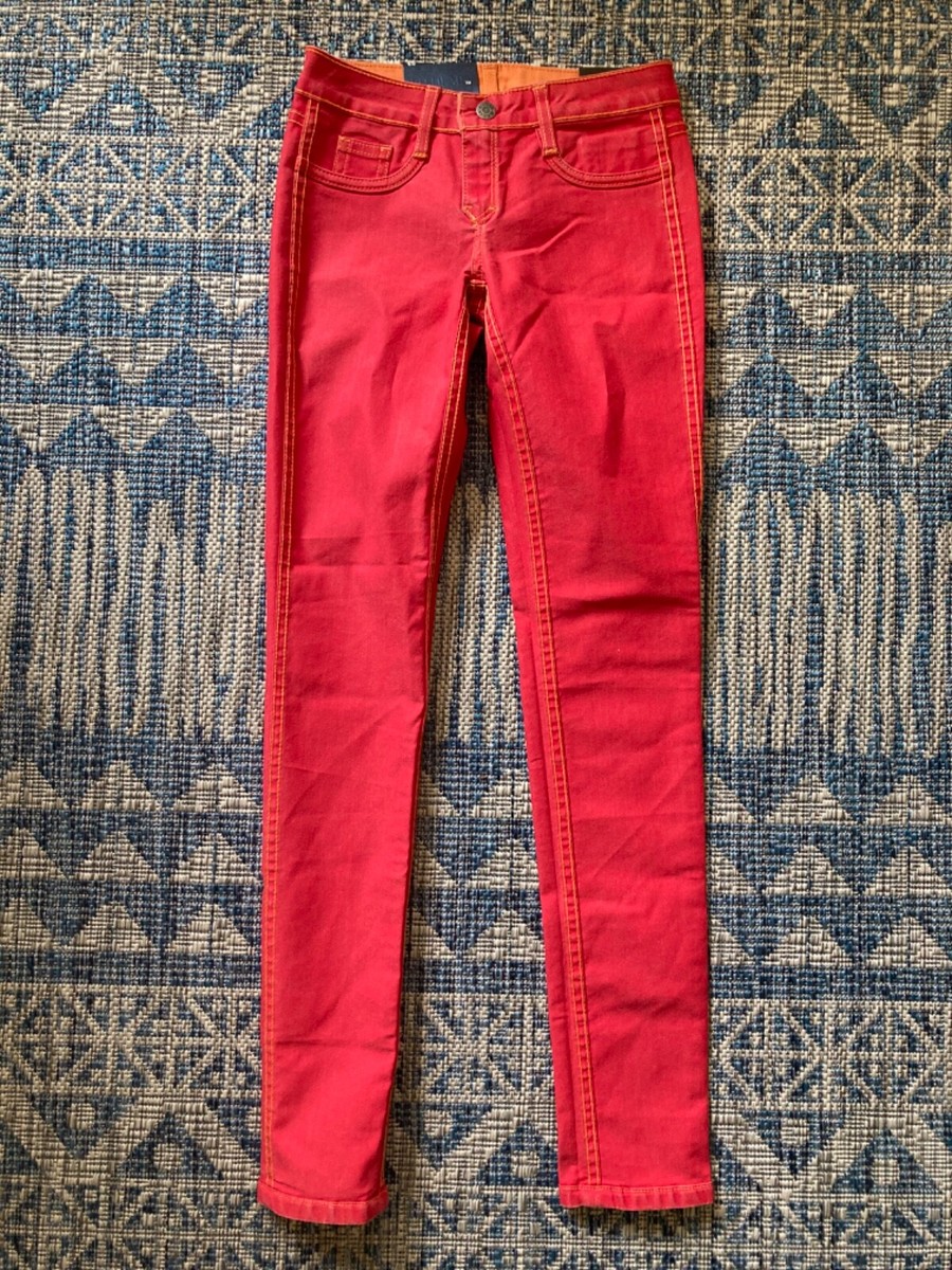BLEULAB Reversible Detour Skinny Jeans/Jeggings Orange/Red Size 23