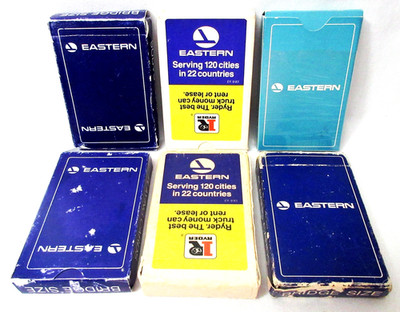 Lot 6 Decks EASTERN AIR LINES Playing Cards USPCC 2 Sealed 4 Used Decks