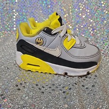 Nike Air Max 90 Go the Extra Smile Toddler 5C Grey Black Yellow White DQ0580-001