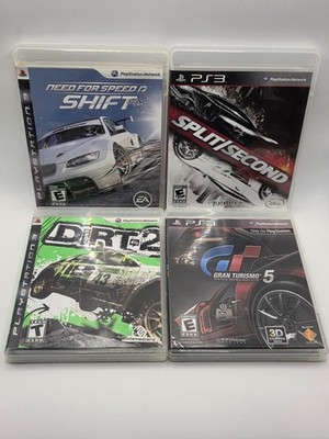 PlayStation 3 Racing Bundle 4 Game Lot CIB Mint NFS Shift DiRT 2 GT5 Split/Sec