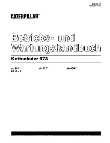 Caterpillar 973 Bulldozer Betriebsanleitung Wartungshandbuch Ebayde 