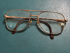 Vintage EC-9001 Gold Wire Rim Aviators Eyeglass Frame 55 20 145 Bifocals