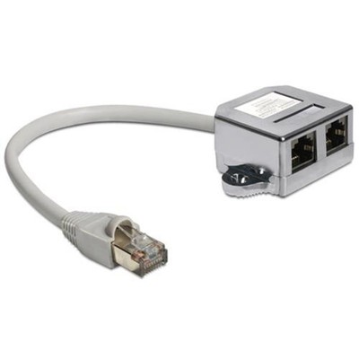 DeLock RJ45 PORT DOPPLER 1 X RJ45 STECKER - 2 X RJ45 BU # 65177