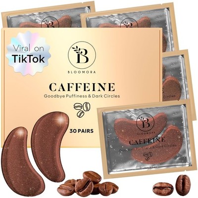 Caffeine Under Eye Mask Patches, Reduces Dark Circles, Bags, Wrinkles (30 Pairs)