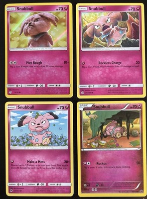 Snubbull Lot x4 Sun Moon Lost Thunder Detective Pikachu Fates Collide LP/ MP