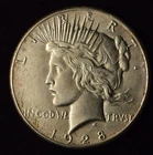 1928-P $1 PEACE SILVER DOLLAR TOUGH DATE US COIN-CLEANED