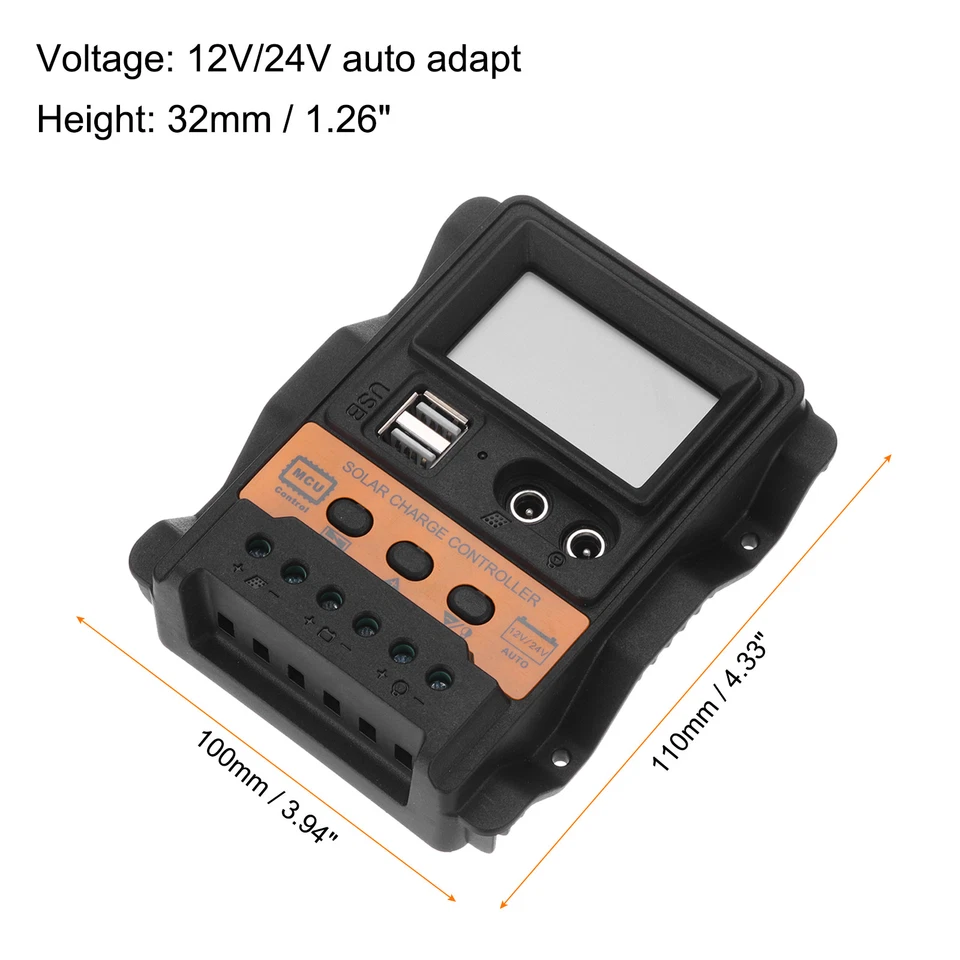10A PWM Solarladeregler 12V/24V Auto, Ladegerät Intelligenter Regler - Bild 2 von 4
