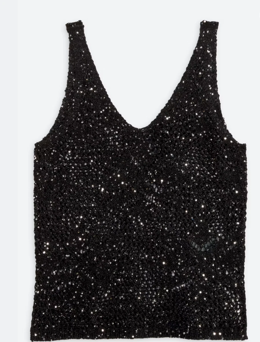 Vero Moda Leilani Sleeveless Sweater Tank – Black – Size Large