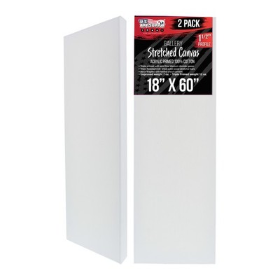 18'' x 60'' Gallery Depth 1-1/2'' Profile Stretched Canvas 2-Pack - Gesso Primed
