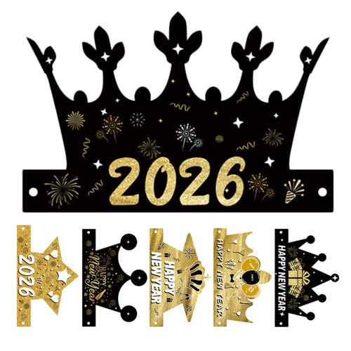 12 Pcs New Year Party Hat Child Year's Paper Hats Years Eve Crown Props - Picture 3 of 12