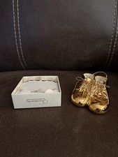 Department 56 Bone China Baby's First Booties Shoes Christmas Ornament 18K