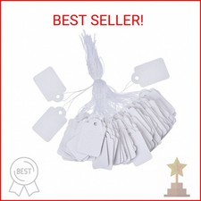 500 Pack White Price Tags with String Attached Writable Display Labels White Pri