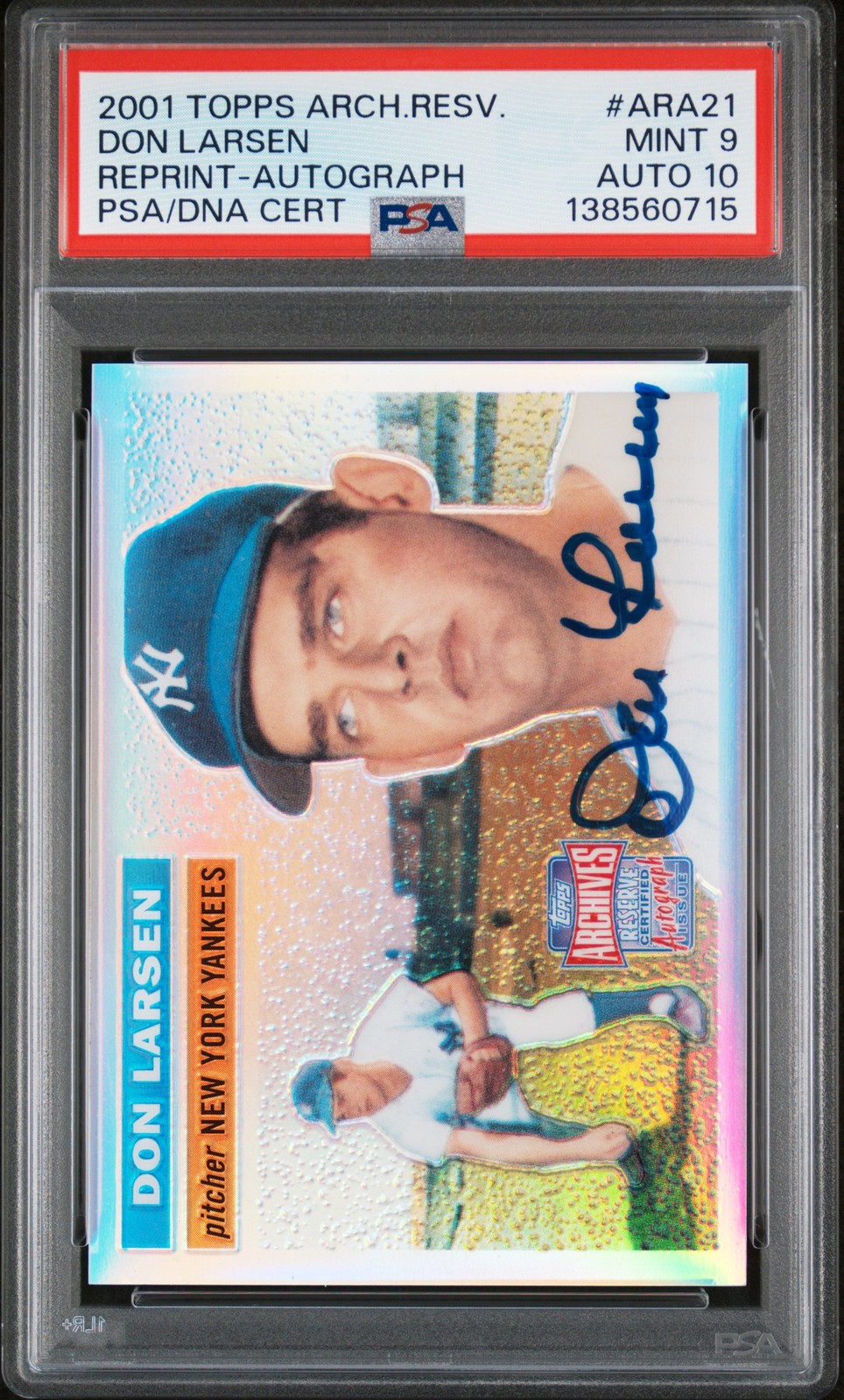 Don Larsen #ARA21 2001 Topps Archives Reserve Baseball Rookie Reprint Autographs
