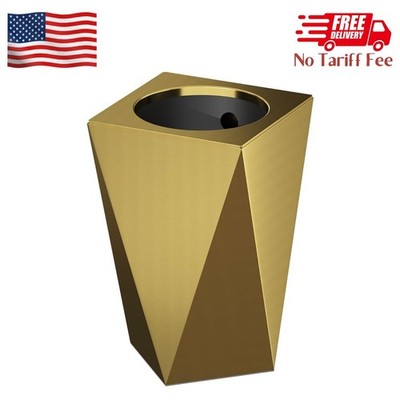 2.6GAL Gold Bathroom Trash Can,Brass Tarsh Can,Open Top,Stainless Steel