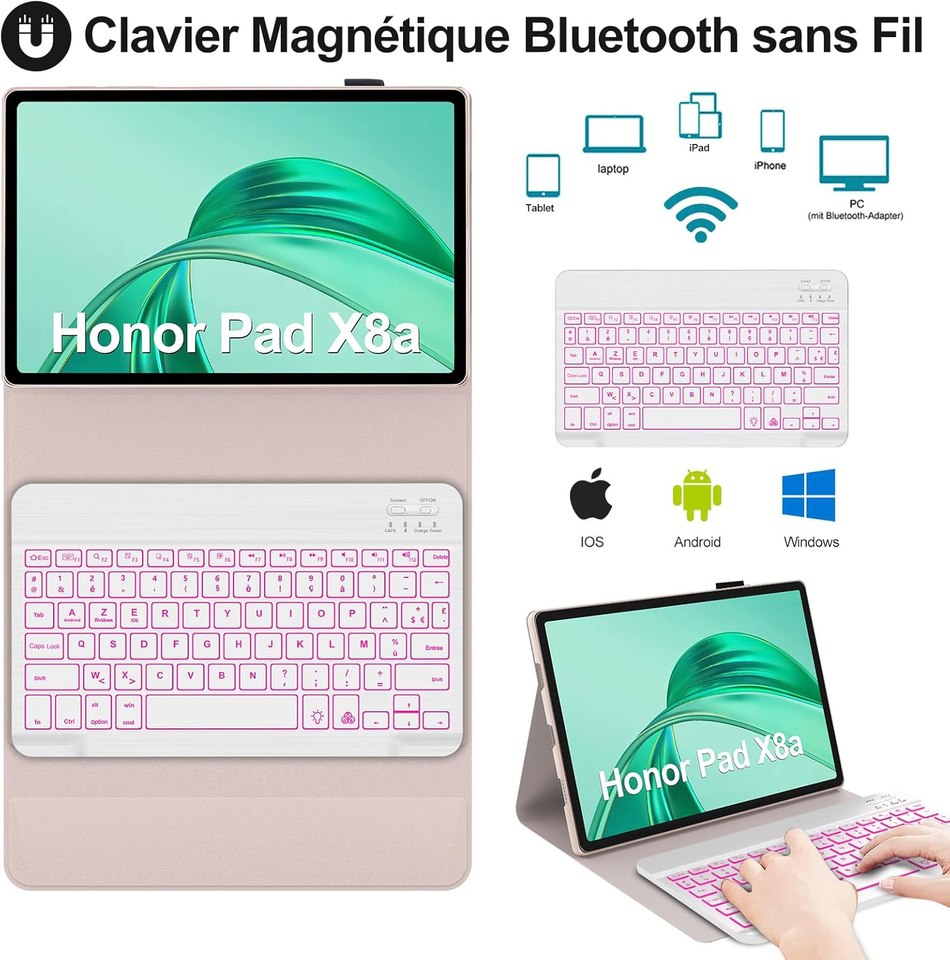 Per Honor Pad X8a 11 pollici Custodia in pelle finta nera