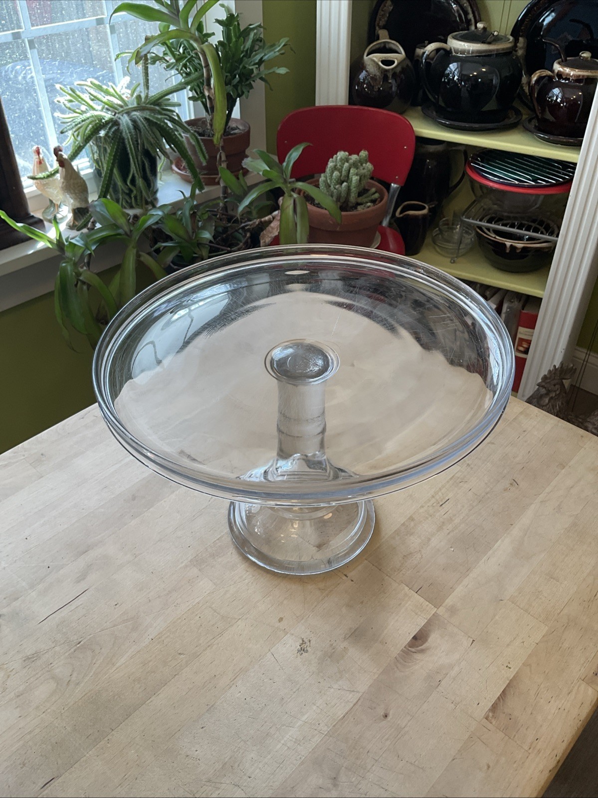 Antique EAPG 11.25” Clear Glass Bakery Pedestal Cake Stand Bakery Estate Glows
