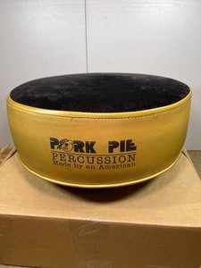PORK PIE PERCUSSION ROUND CUSHION THRONE SEAT ONLY MATTE GOLD SIDES W/BLACK TOP