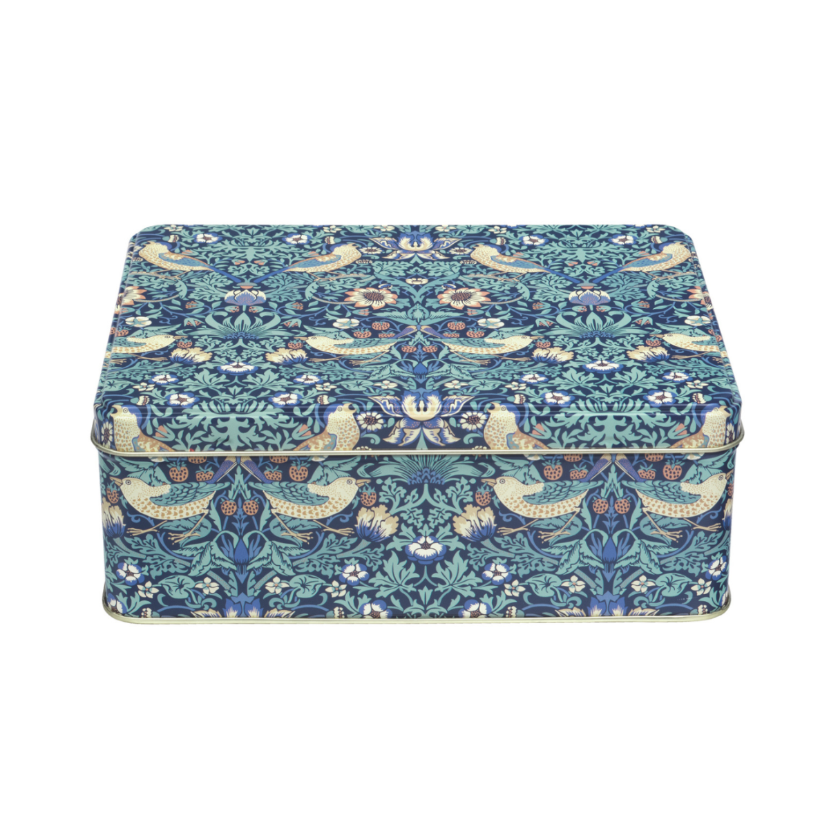 William Morris Strawberry Thief Rectangular Storage Tin Kitchen and Dining Decor