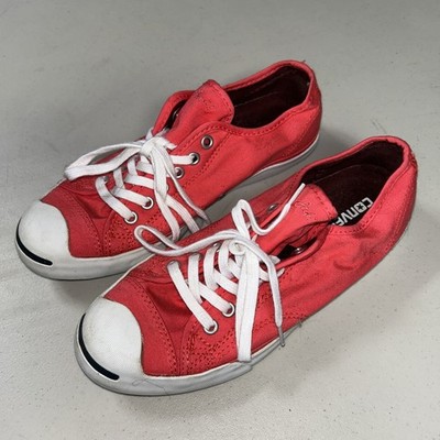 Converse Jack Purcell Low Pink White Canvas Low Top Sneakers Womens Size 8 