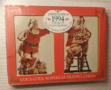 Coca-Cola Christmas Santa Nostalgia Playing Cards W/Tin 1994 Limited Edition New