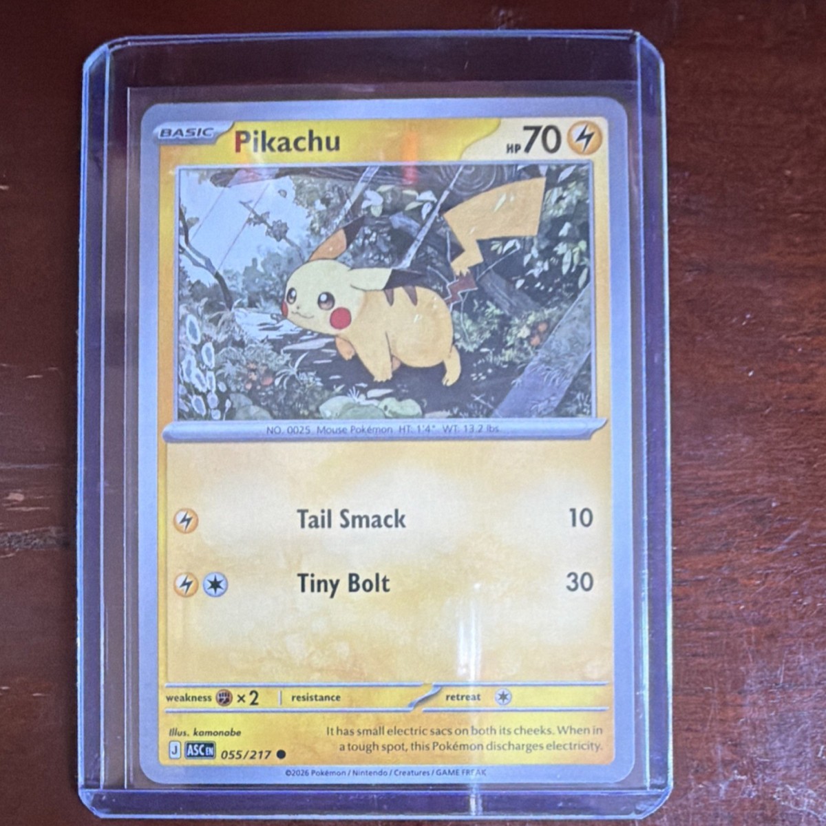 Pokémon Pikachu 055/217 Basic HP 70 Tail Smack Tiny Bolt 2026